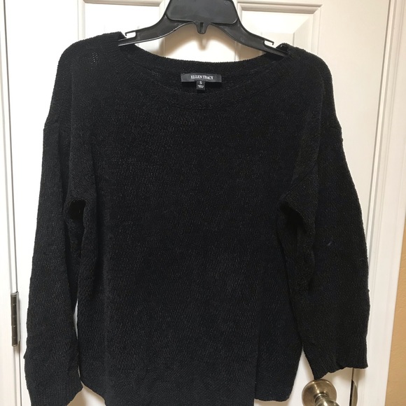 Ellen Tracy Black Chenille Sweater Size 